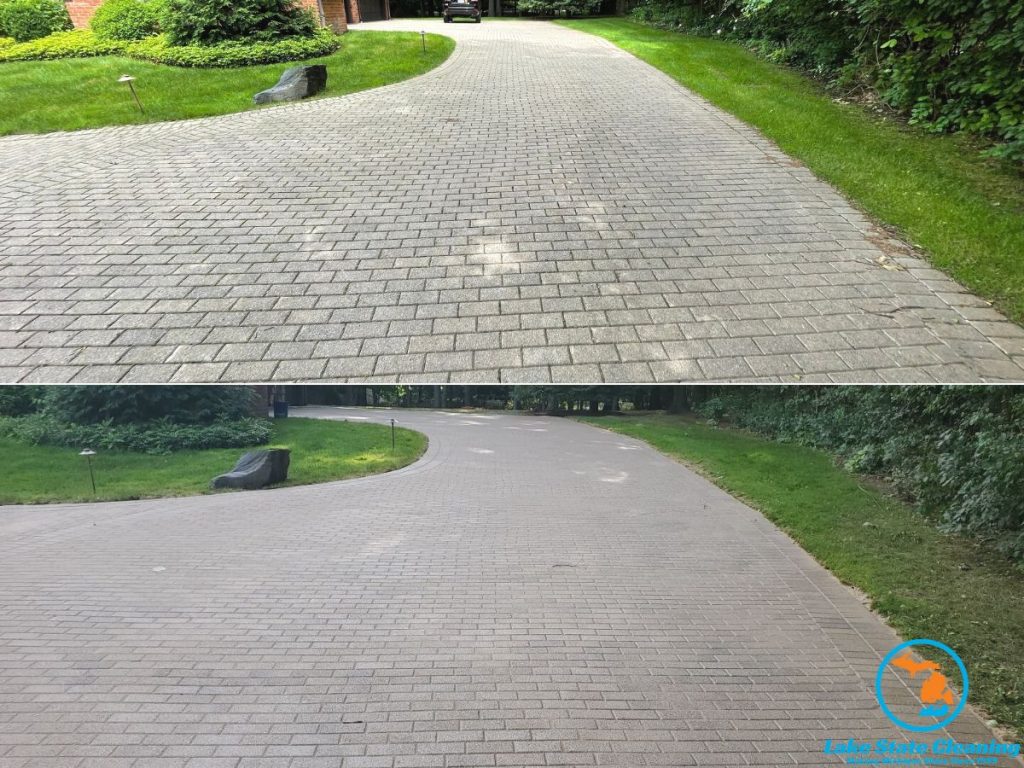 Paver Power Washing Sanding and Sealing in Orion Township MI Lake State Cleaning